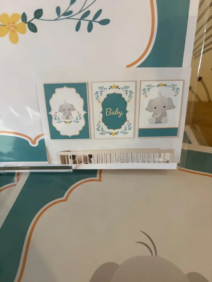 Affiches “Baby Eléphant” pour chambre enfant - photo numéro 2