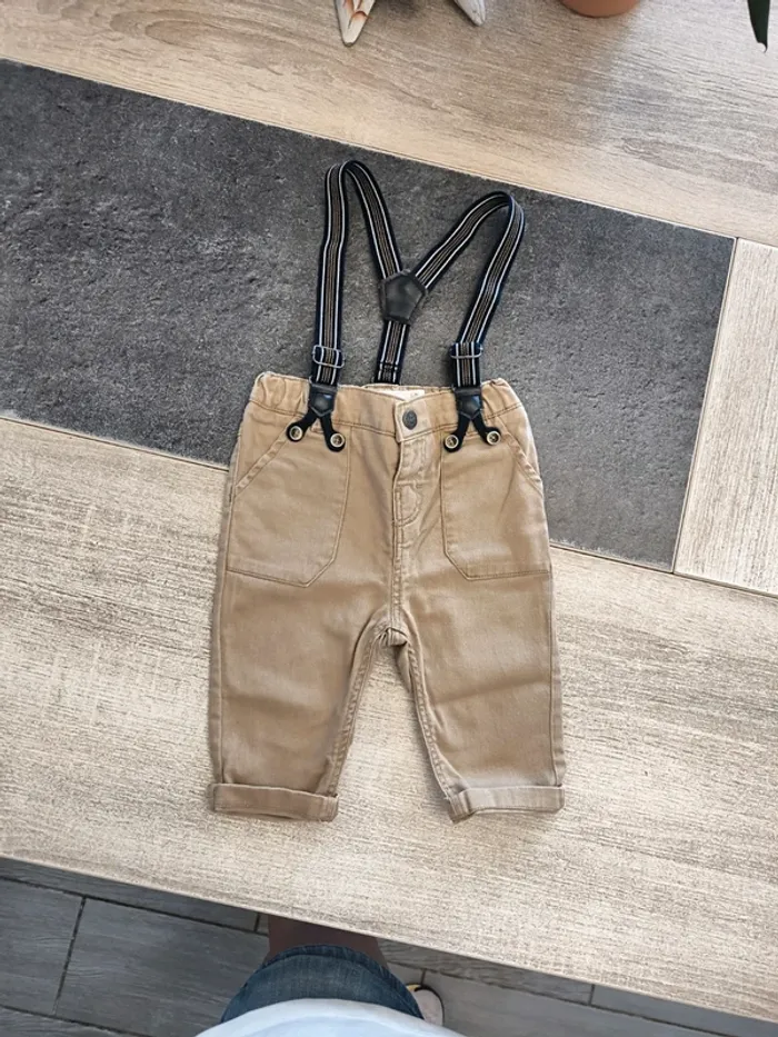 Pantalon Chino etsa paire de bretelles garçon 6 mois Orchestra - photo numéro 2