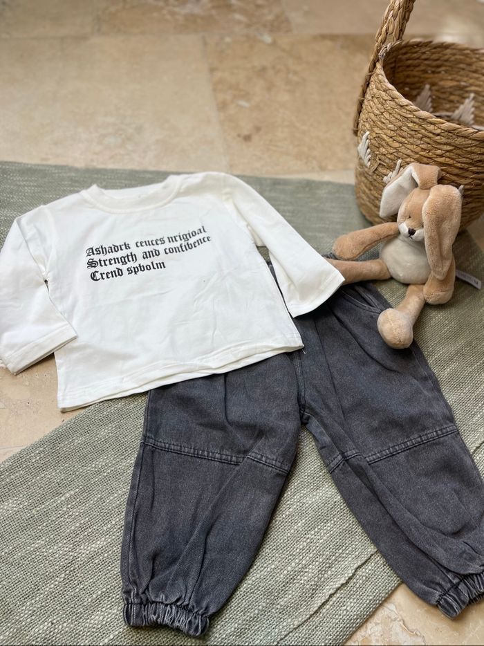 Ensemble sportwear garçon – veste en jean, pantalon cargo et pull manches longues - photo numéro 8