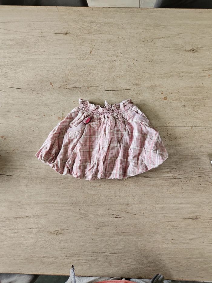 Jupe courte à carreaux rose, Prémaman, 4 ans, nickel