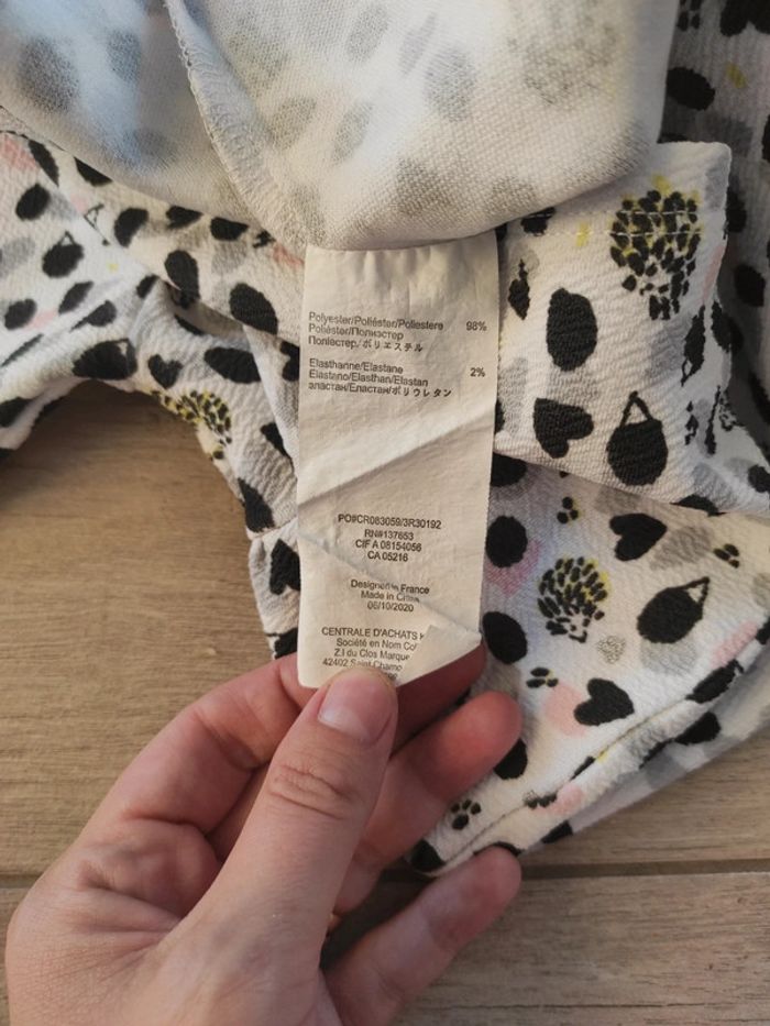 Robe noire et blanche hérisson 6/9 mois (74cm) - photo numéro 5