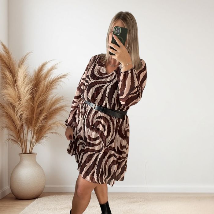 Robe manches longues marron TU