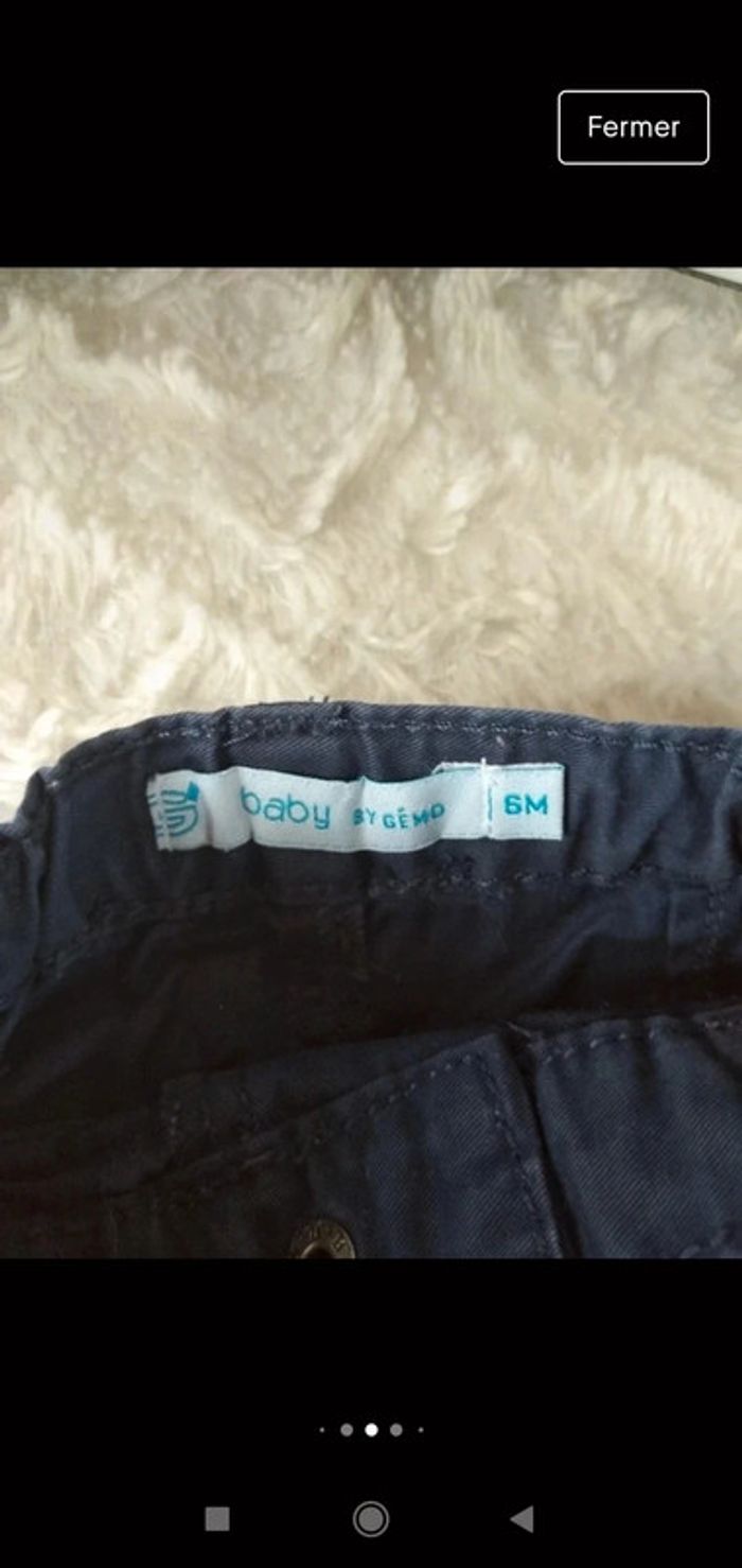 Short Garçon 6 mois avec ceinture Petit Pirate Gémo 100% coton - photo numéro 7