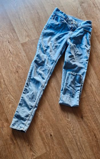 Jean bleu clair et degradé blanc skinny taille 34