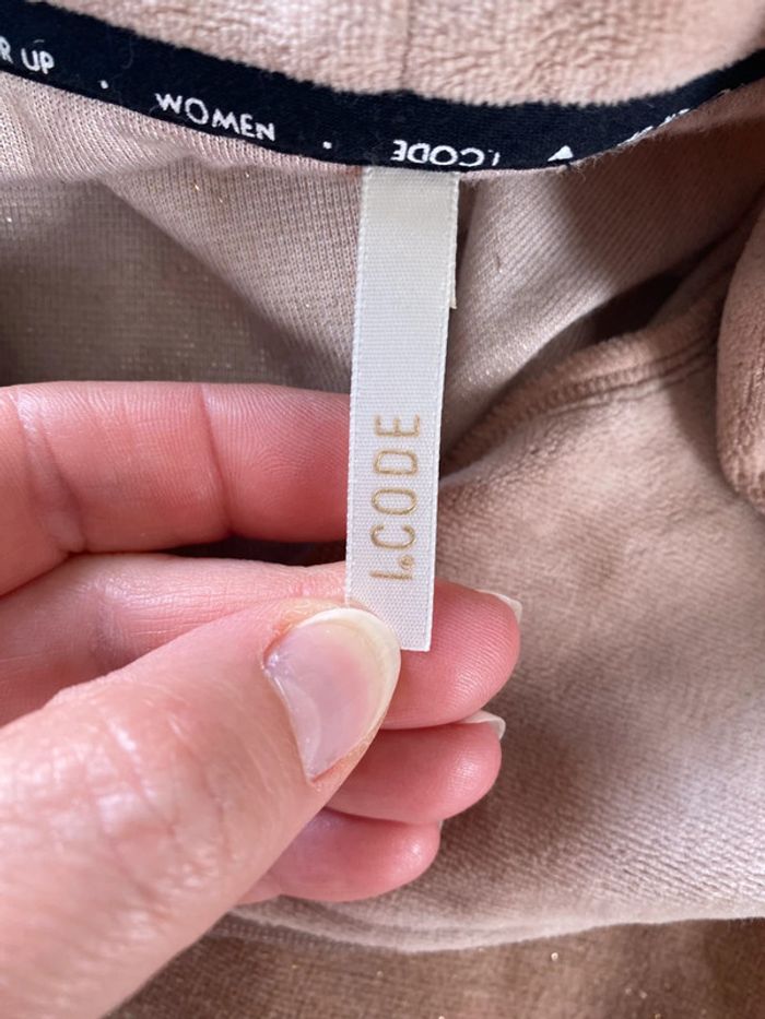 Sweat zippé rosé pailleté i.code XL - photo numéro 4