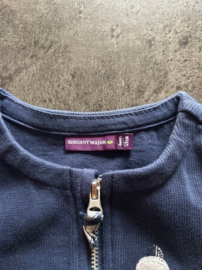 Gilet zippé bébé taille 3 mois sergent major - photo numéro 2