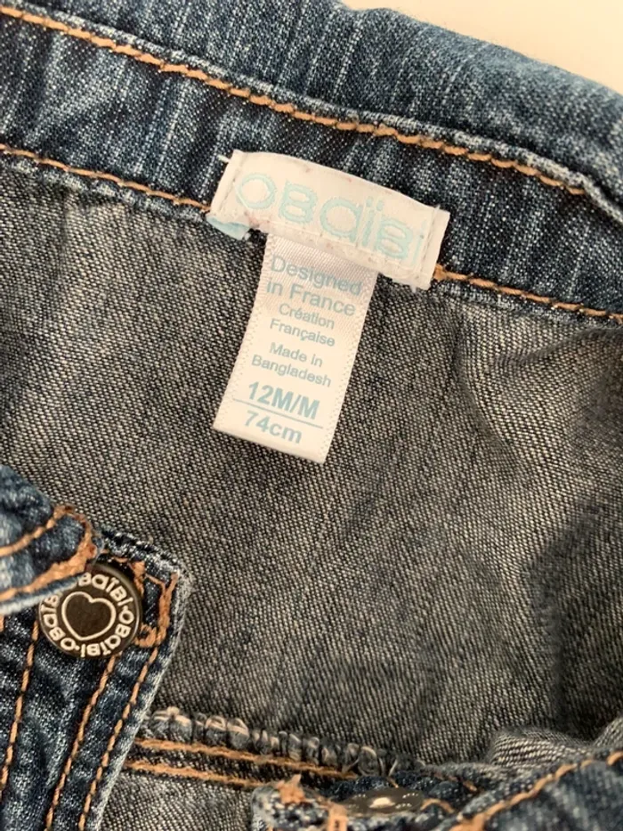 Veste en jean Obaibi taille 12 mois - photo numéro 2