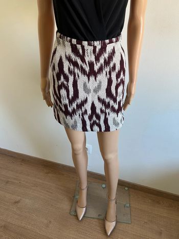 Jupe blanche et bordeaux Morgan taille 36 TBE