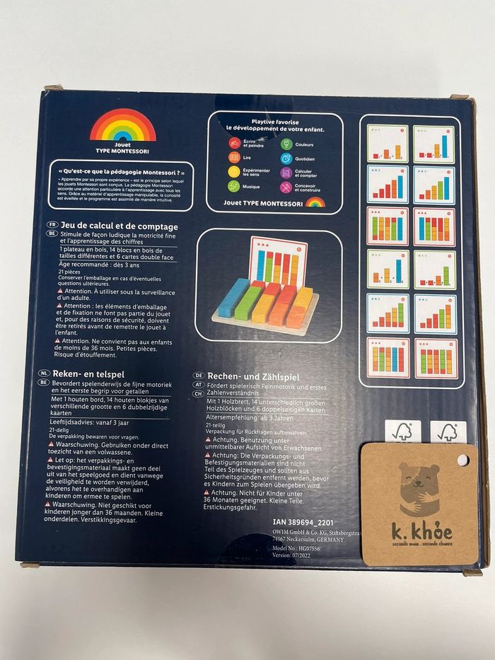 Jeu de calcul et de comptage Playtive Jouets de motricité Montessori en bois - photo numéro 2