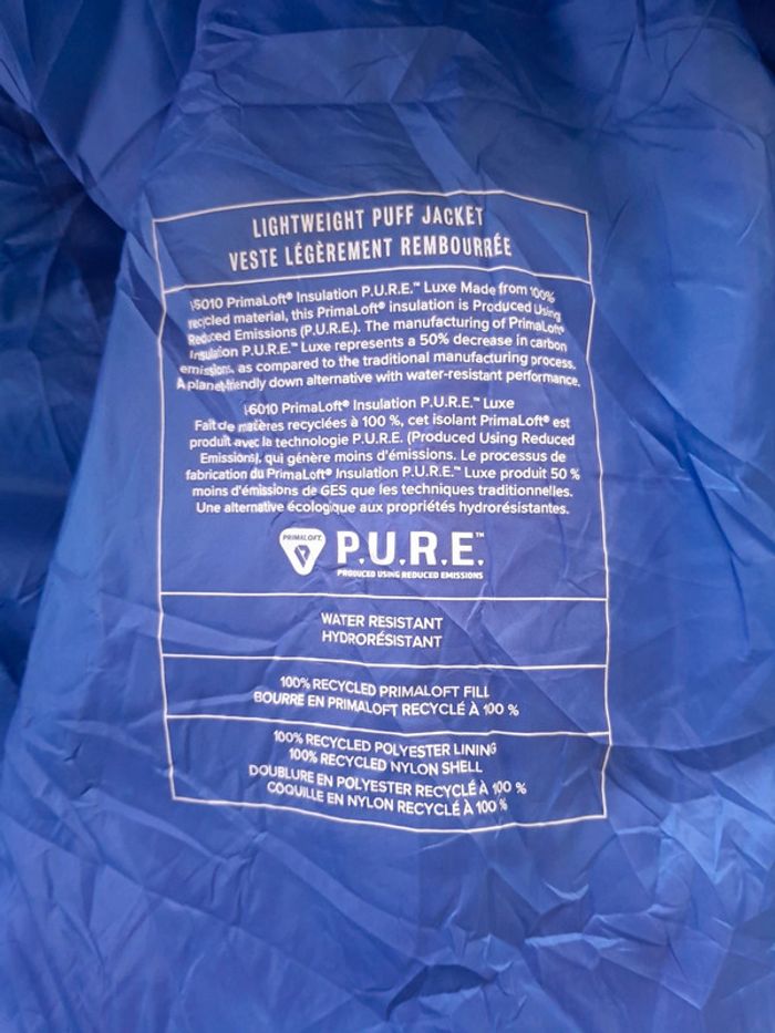 Veste GAP  légèrement rembourrée water résistant primaloft zip et capuche - photo numéro 4