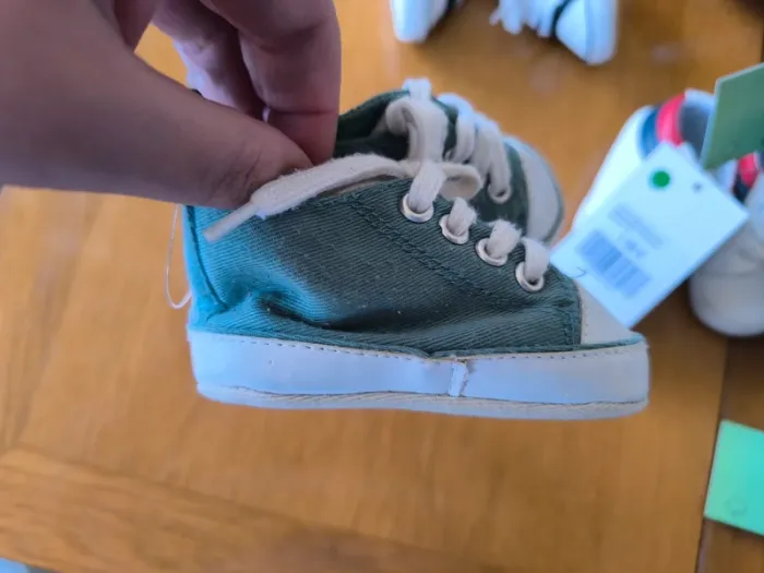 313444 chaussures vertes 6/9 mois