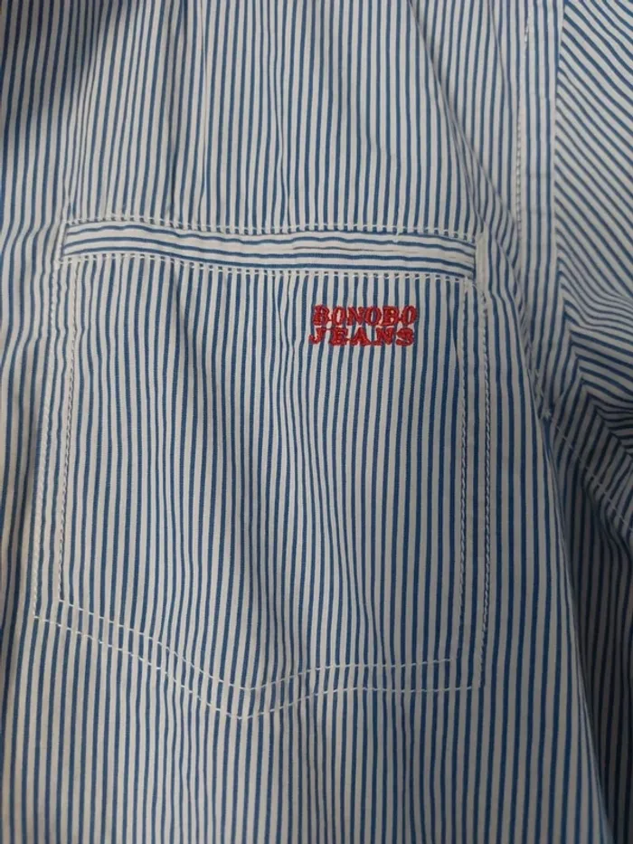 Chemise manches longues rayé bleu Bonobo - photo numéro 3