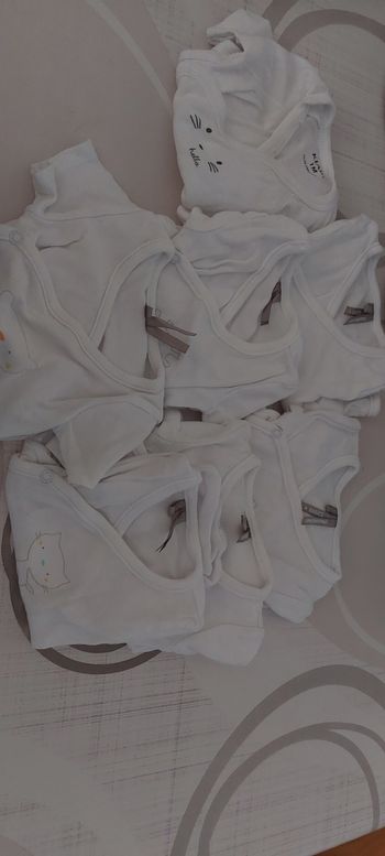 Lot 7 bodys manches courtes taille 1 mois