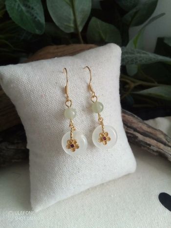 Boucles d'oreilles jade vert