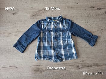 🌷N°70🌷Chemise Longues Manches - Orchestra - 18 Mois🌷