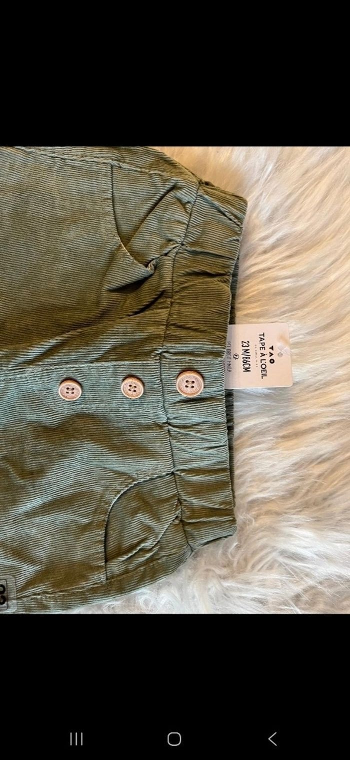 (Neufs non portés) 🏷😍🤩superbe ensemble teeshirt ml et pantalon velours 23 mois garçon - photo numéro 7