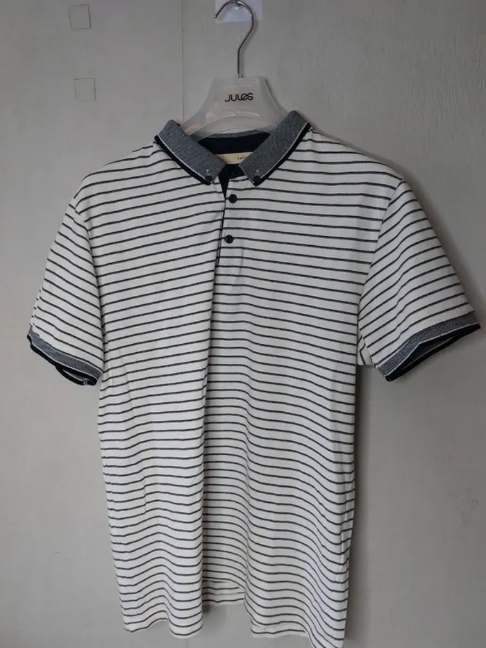 Polo blanc a rayure "Celio"