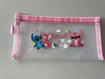 Trousse transparente rose stitch