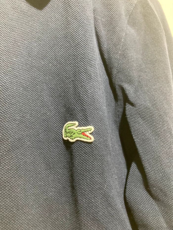 🟦 Polo Lacoste manches longues – Bleu marine – Taille 2 (équiv. S/M) - photo numéro 3