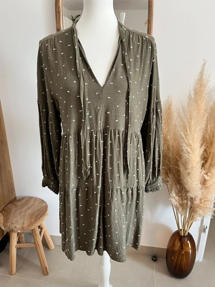 Robe casual kaki Zara - photo numéro 3