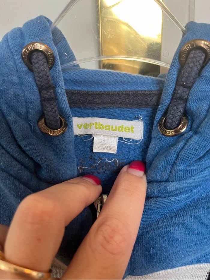 Gilet Vertbaudet bleu gris marine - photo numéro 4