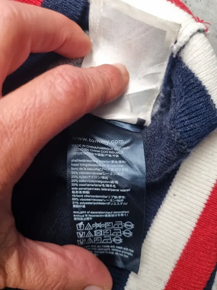 Sweat à capuche Tommy Hilfiger gris clair XXL Hommes (mesures en photos) - photo numéro 7