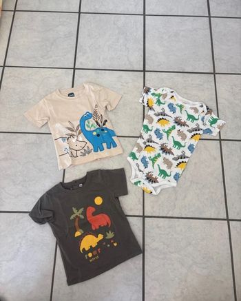 Lot tee shirt body dinosaure 