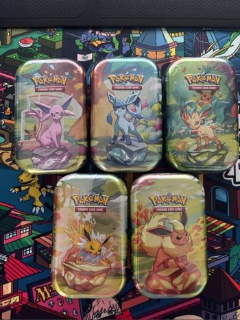Lot de 5 mini tins évolutions prismatiques ev8.5