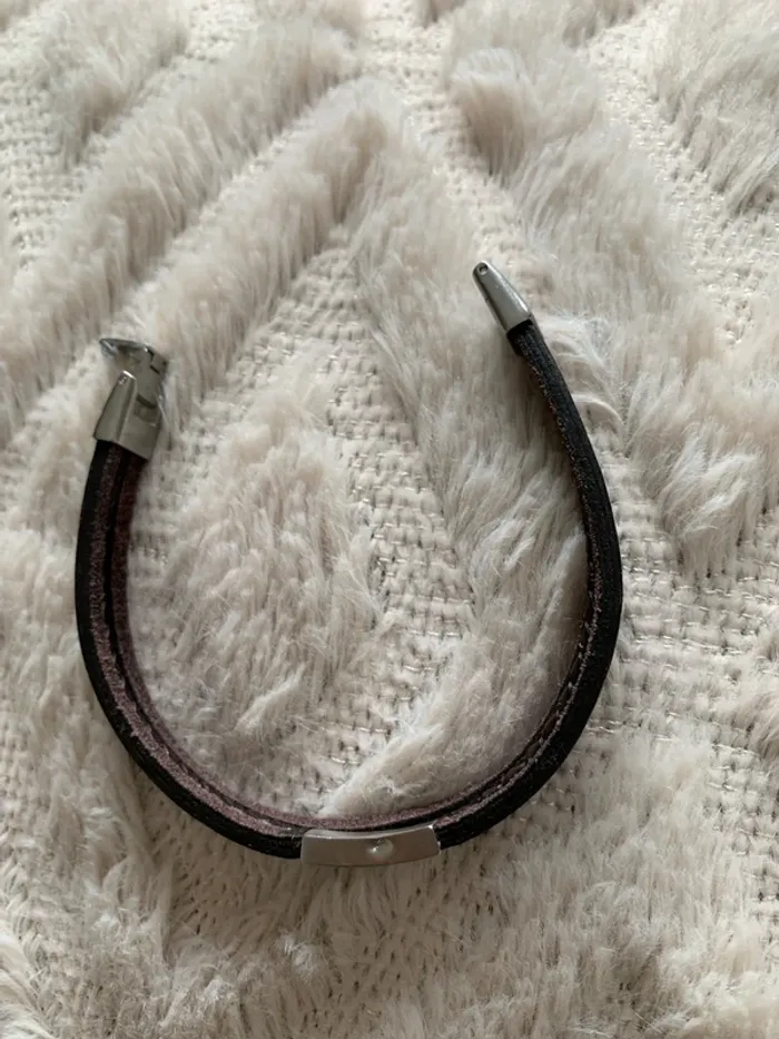 Bracelet cordon cuir homme marron foncé - photo numéro 4