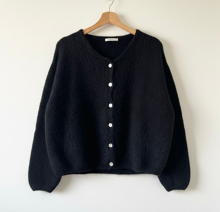 Gilet noir luxe - kid mohair & laine