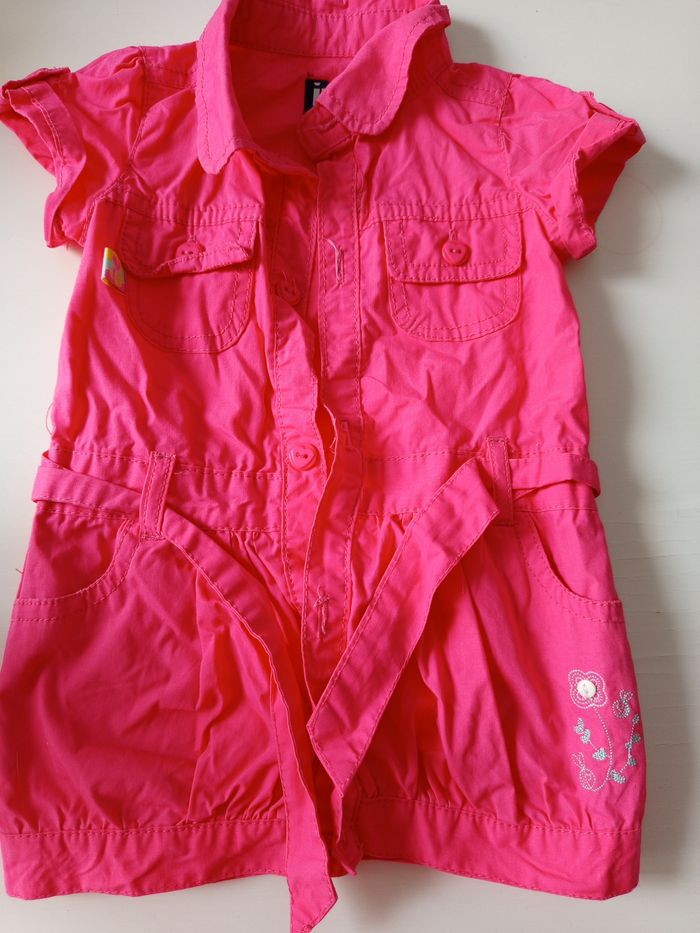 Robe chemise rose bébé – In Extenso (68 cm / 6 mois) - photo numéro 2