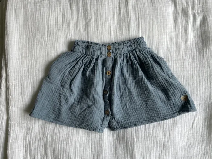 Jupe gaze de coton bleue 5 ans