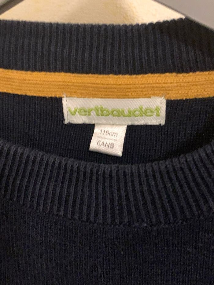 Pull marin bleu garçon en maille Vertbaudet 6 ans - photo numéro 4