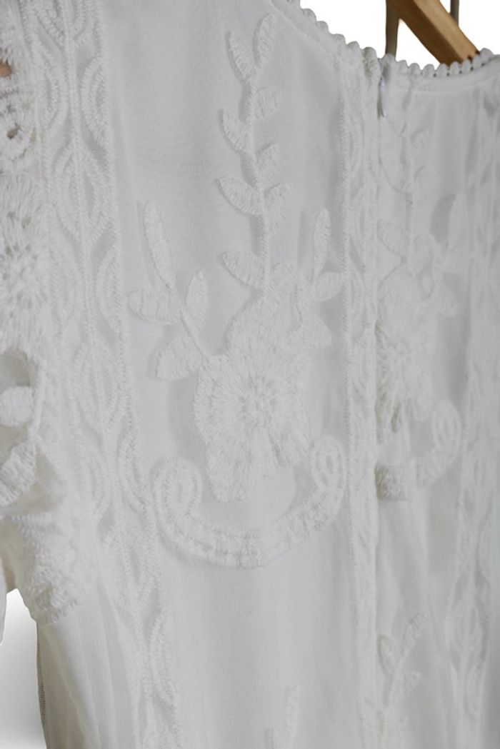Robe longue blanche dentelle et broderie anglaise bohème vibes Taille S - photo numéro 12