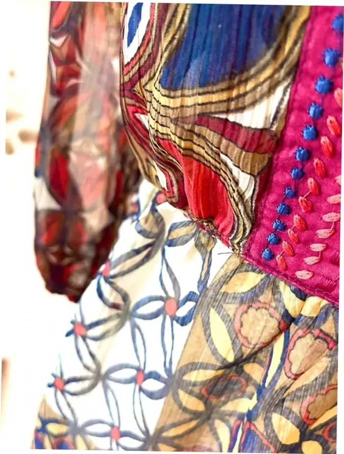 Sublime tunique léger décolleté en V motif géométrique - photo numéro 7