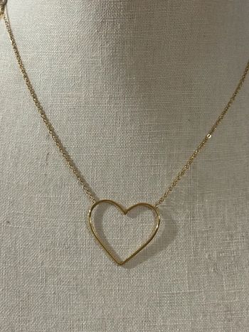 Collier réglable acier inoxydable or cœur fin xl