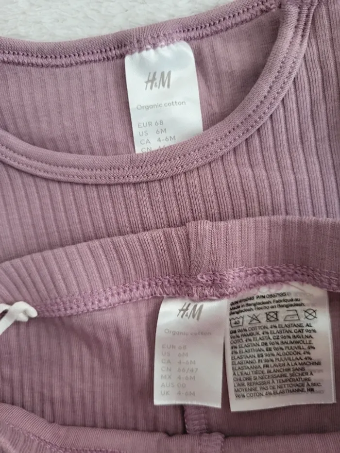 Ensemble lila H&M mi saison 06mois - photo numéro 2