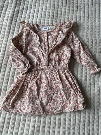Robe fluide 18 mois fleurie tape à l’œil froufrou sur manches