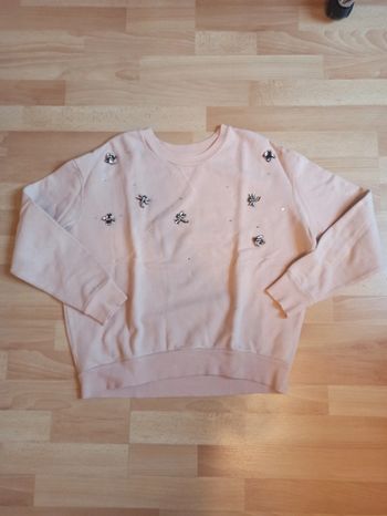 Sweat rose clair strass abeilles libellules Pimkie