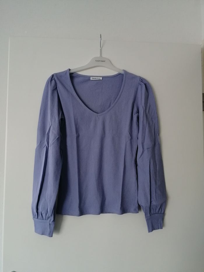 Tee shirt manches longues violet pâle Cache Cache taille S neuf