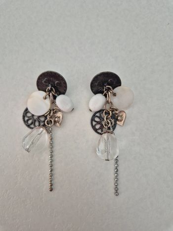Boucles d'oreilles noire et argent