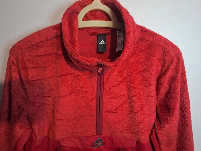 Polaire adidas bi matière rouge femme - taille S - photo numéro 2