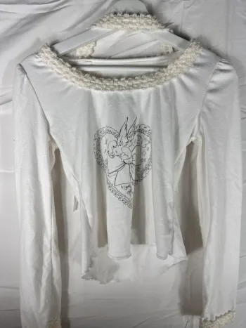 Haut à manches longues blanc – YesStyle