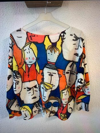 Pull fin fantaisie à motifs taille unique ( voir photos pour mesures )