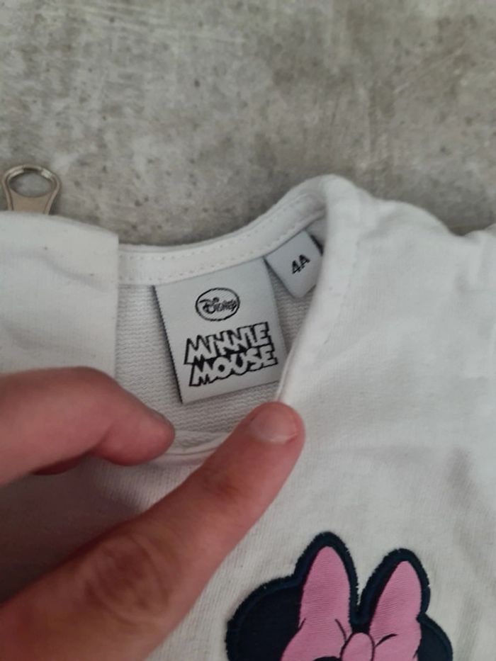 Robe blanche et bleue minnie fermeture zip dos manches courtes - photo numéro 2