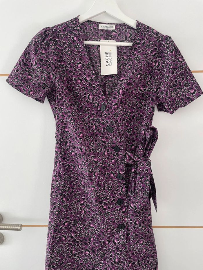 Robe fleurie violette 34 Cache cache - photo numéro 3