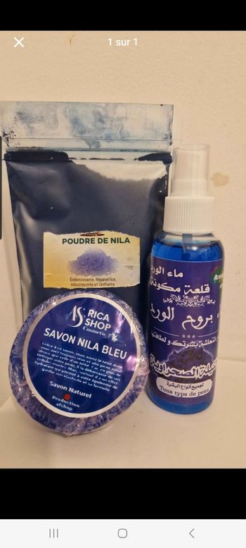 Savon ,poudre et eau de rose nila
