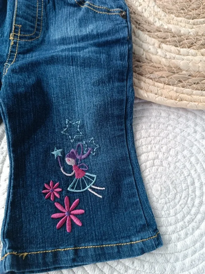 Ensemble bébé fille jeans et haut rose taille 6 mois - photo numéro 6