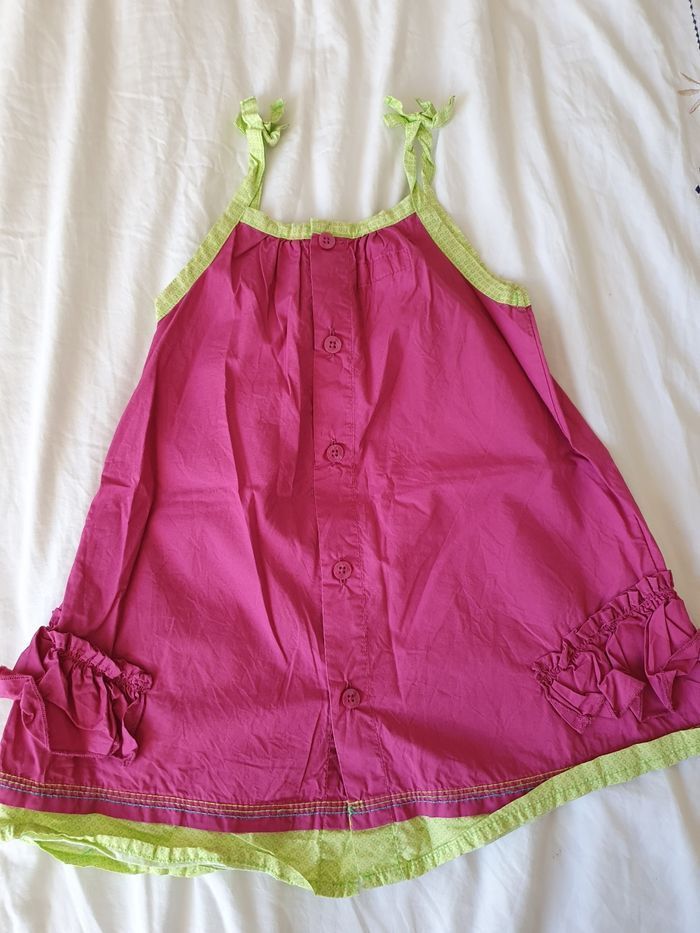 Robe la compagnie des petits rose violet vert taille 24 mois 2 ans - photo numéro 4