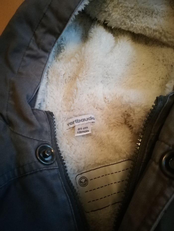 Veste vert baudet 12-18mois polaire - photo numéro 2